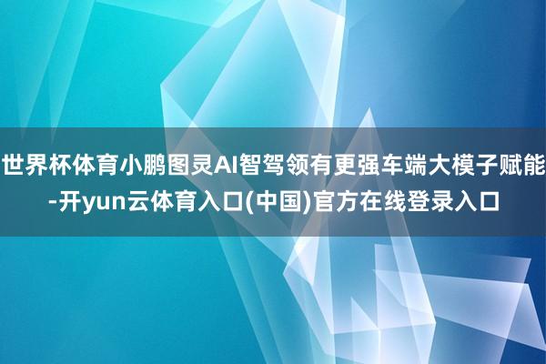 世界杯体育小鹏图灵AI智驾领有更强车端大模子赋能-开yun云体育入口(中国)官方在线登录入口