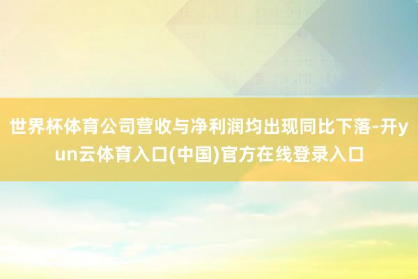 世界杯体育公司营收与净利润均出现同比下落-开yun云体育入口(中国)官方在线登录入口